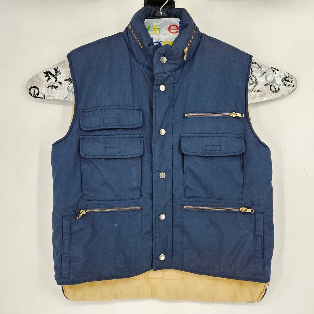 Vintage Sears Fieldmaster Vest Mens Medium Blue Utility Photographer Cargo‎